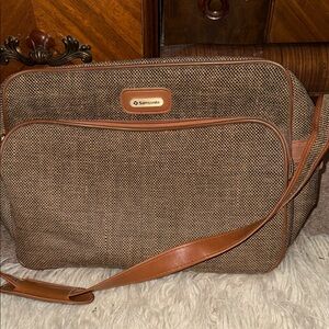 Samsonite Tan and Brown tweed travel‎ bag